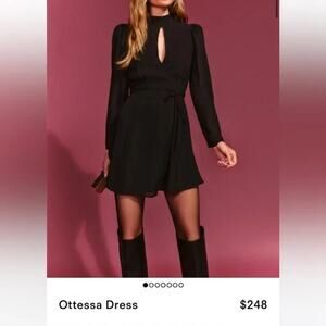 Reformation Ottessa Black Wrap Mini Dress Size XSP